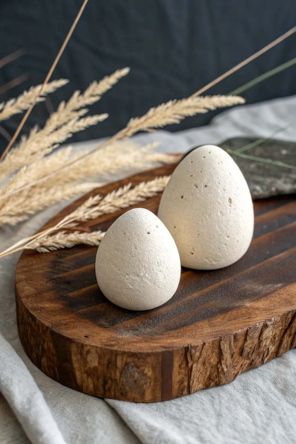 Swap-and-Finish: two co-created mini clay forms, smooth meets texture in minimalist harmony.