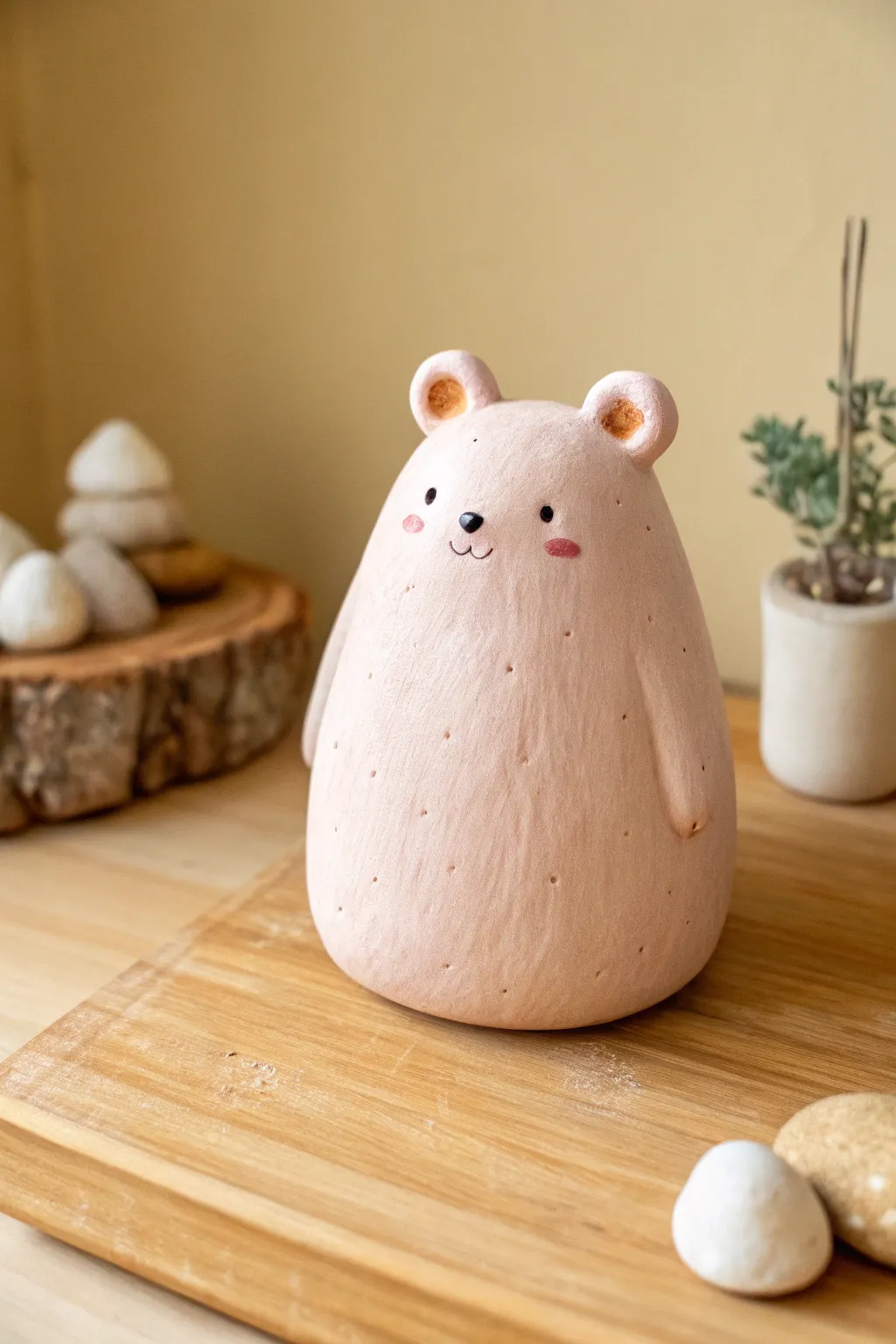Make a pastel bear blob figurine that looks sweet, cozy, and perfectly Pinterest-ready.