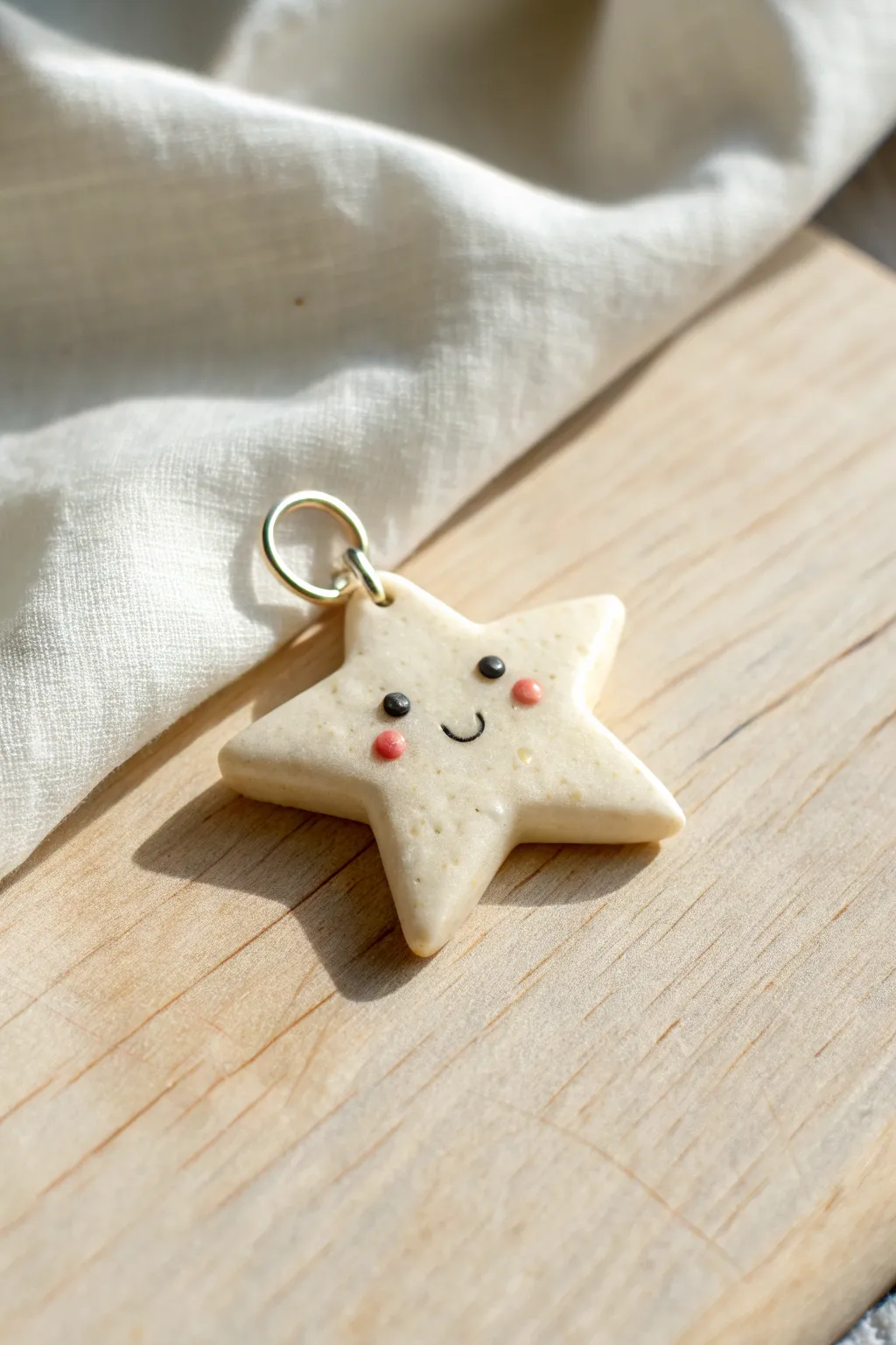 Cute mini star charm with a sweet face, simple to sculpt and perfect for keychains or gifts.