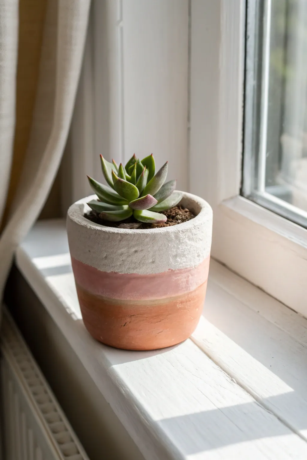 Mini oven-bake clay succulent pot: a cute, kid-friendly decor piece that never needs watering.