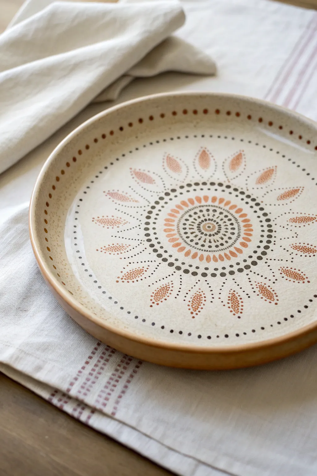 Soft mandala rings in dots and dashes, a simple pattern idea that looks handmade and calm.