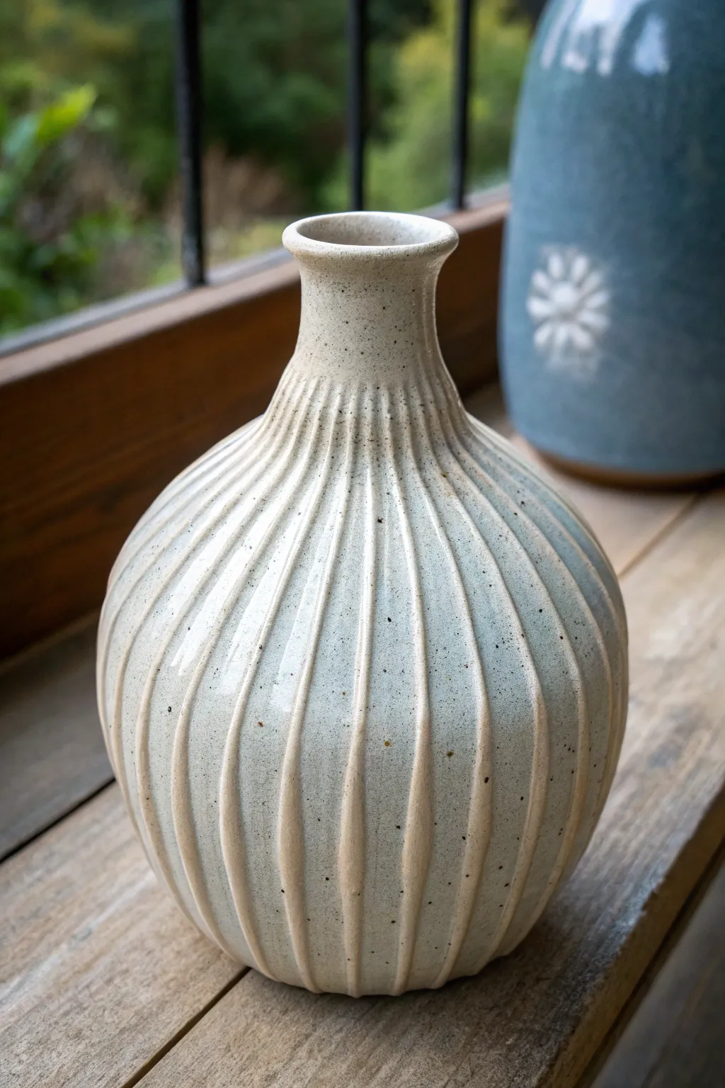 Carved grooves make the glaze break light on edges and pool deep in recesses for crisp texture.