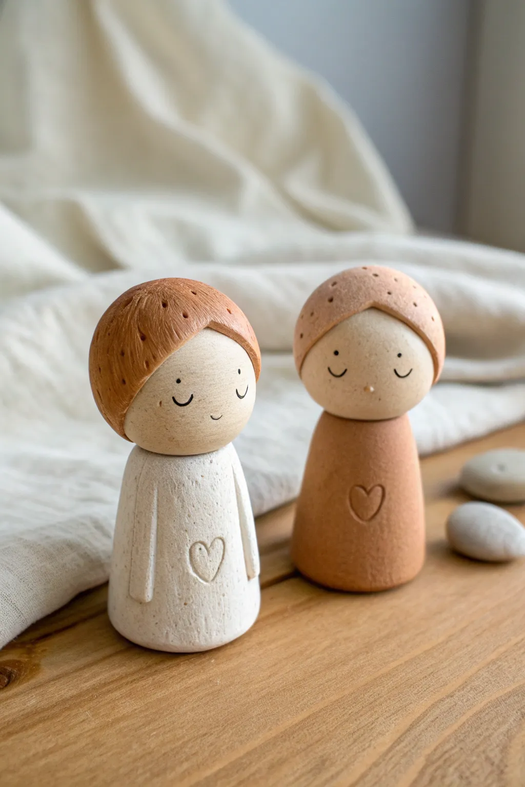 Two air-dry clay figurines, swapped and finished together for a sweet, simple date night win