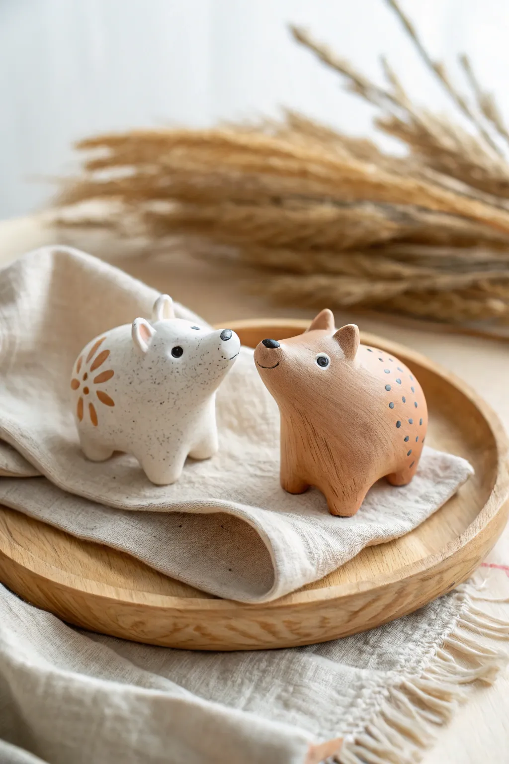 Make two sweet air dry clay creatures as a cozy matching set, perfect for a creative date night.