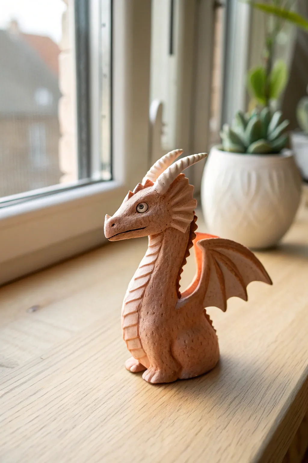 Mini clay dragon with mix and match horns and crests, simple shapes, endless personalities.
