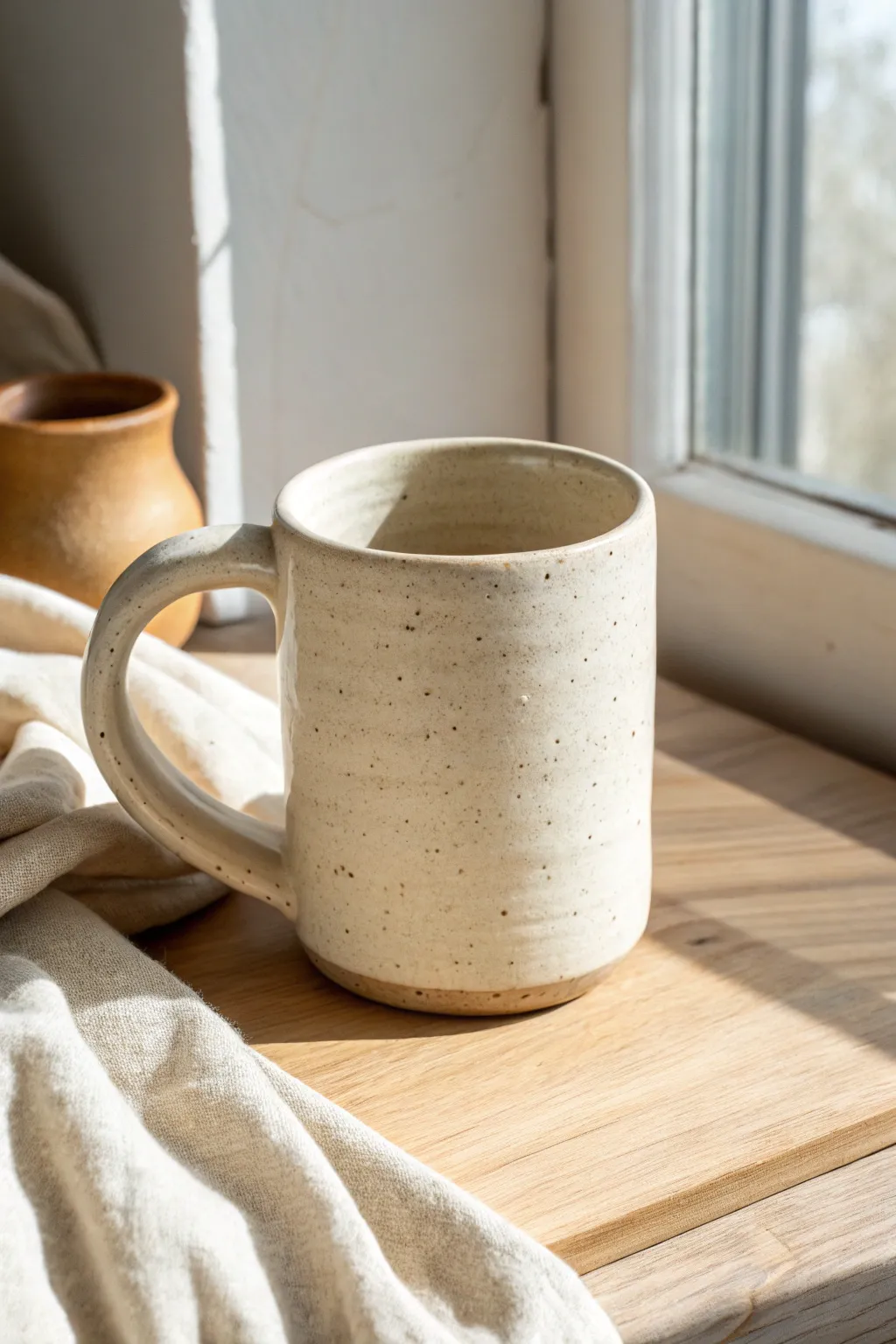 Oversized loop handle mug for cozy comfort, clean lines, and calm minimalist style