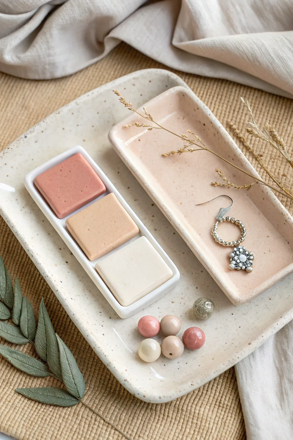 Cooked vs uncooked cold porcelain swatches with tiny minis for a clear side by side comparison