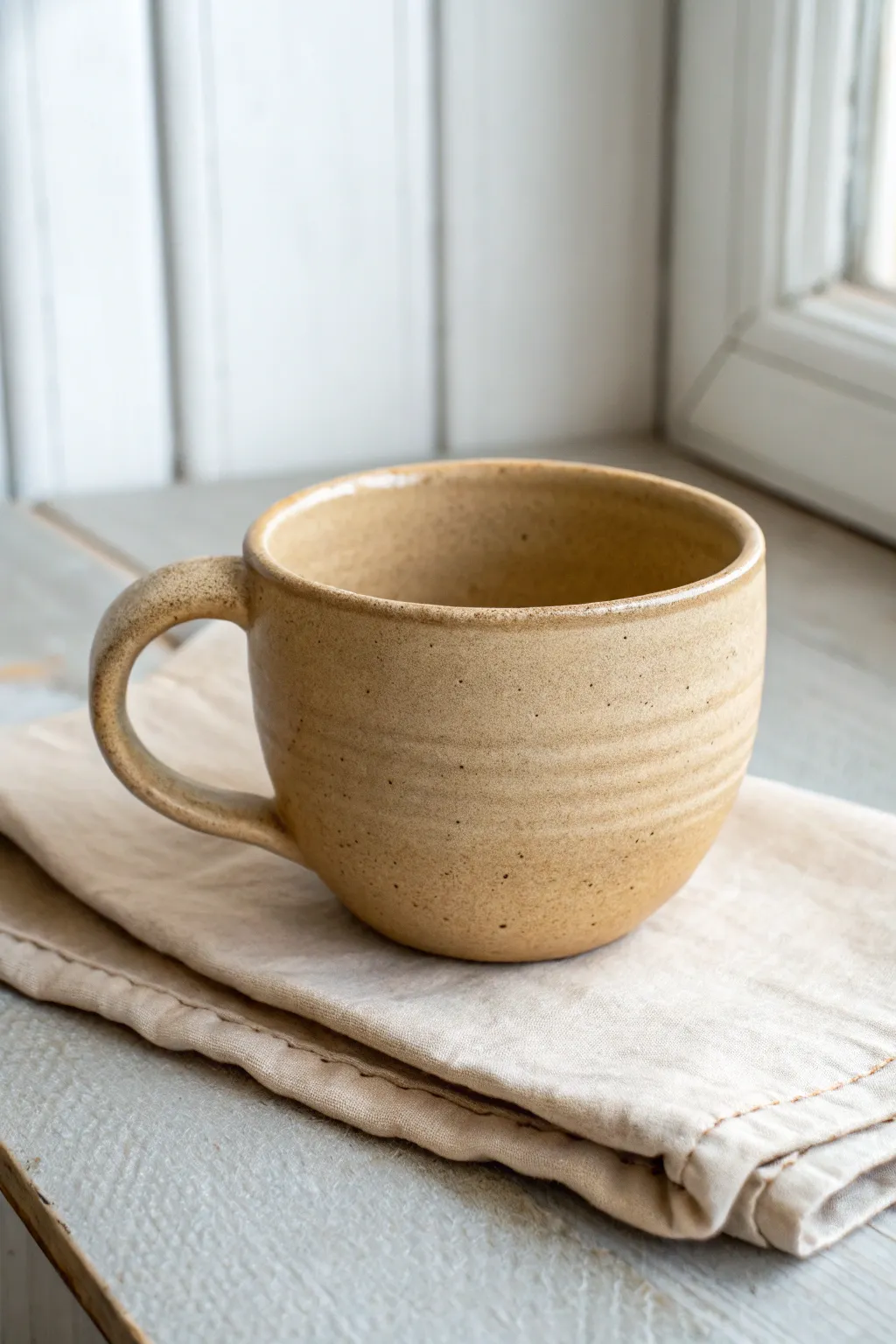 A cozy thumb-dimple clay cup idea with a smooth minimalist shape and satisfying handmade texture.