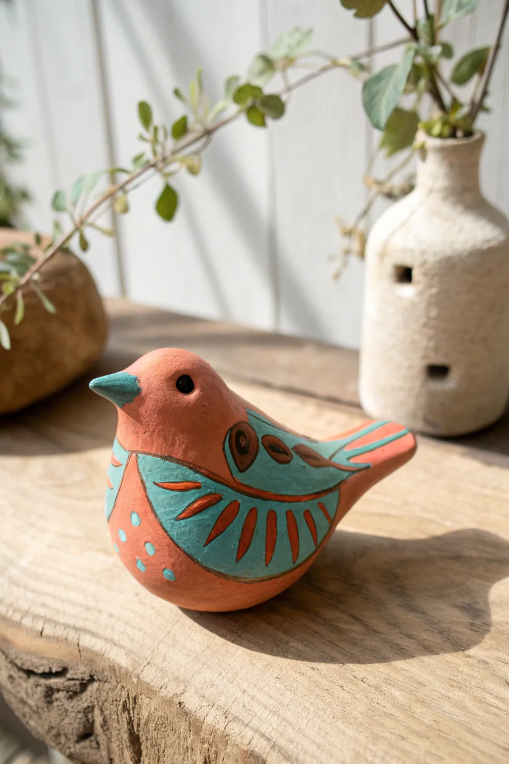 Easy pinch pot bird whistle for kids: bold color, simple shape, big crafty joy at home