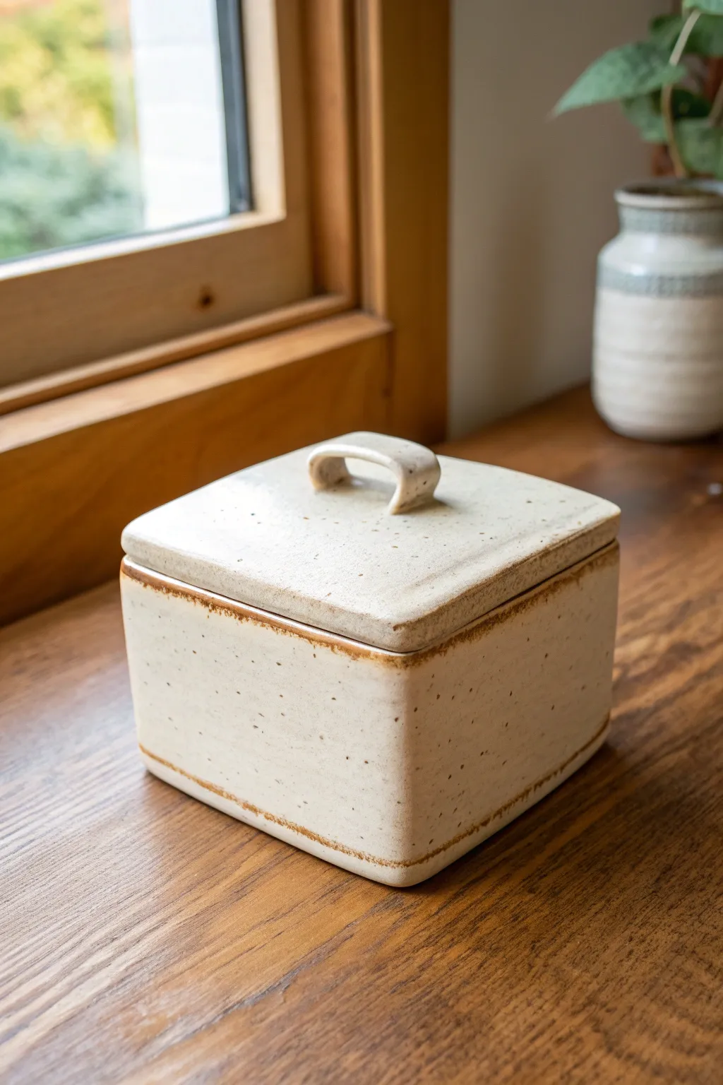 Beginner-friendly slab box with a lift-off lid, minimal lines, and warm handmade character.