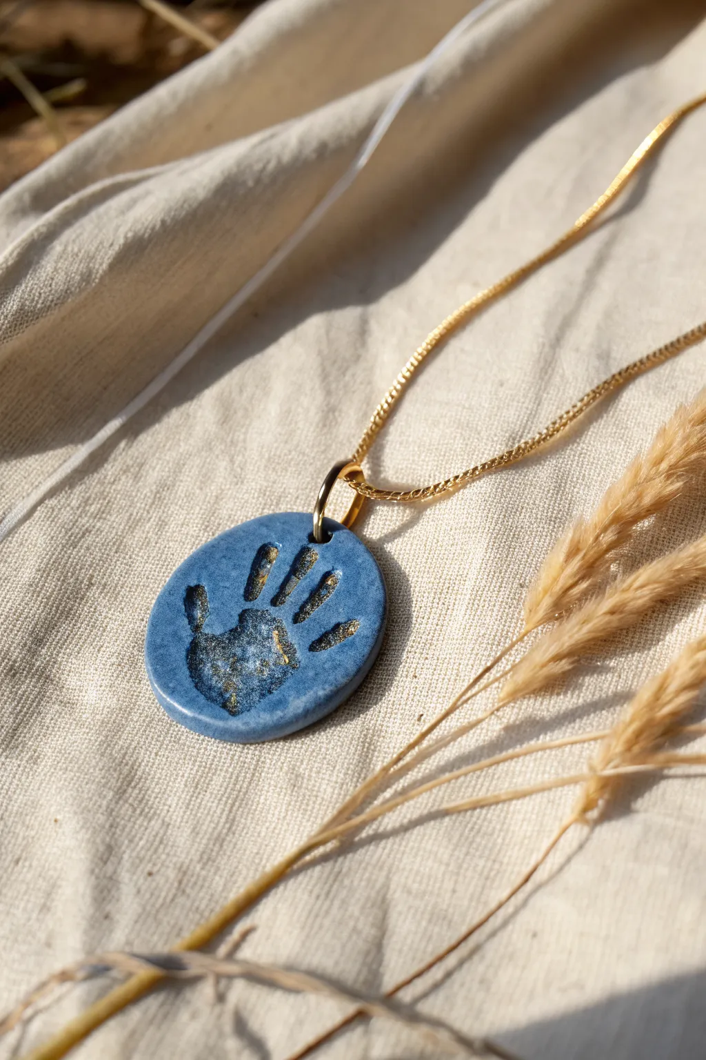 A sweet handprint pendant keeps tiny memories close in minimalist, boho elegance.