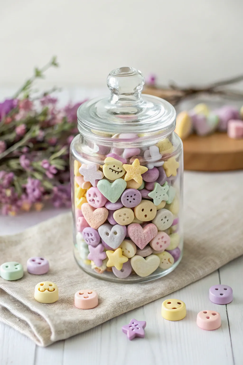 One pastel palette, dozens of mini polymer clay charms, the cutest little collection in one jar