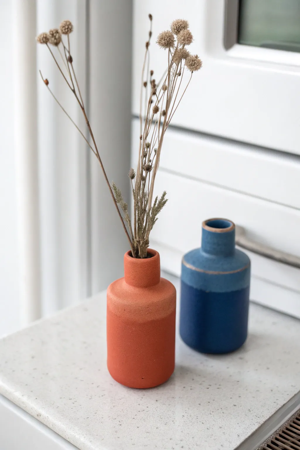 Mini magnet bud vases: a cute easy small clay idea that adds color and calm to your fridge.