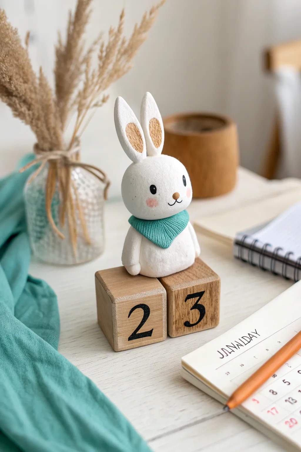 Meet the character calendar block buddy, a cute clay desk pal that keeps dates in view