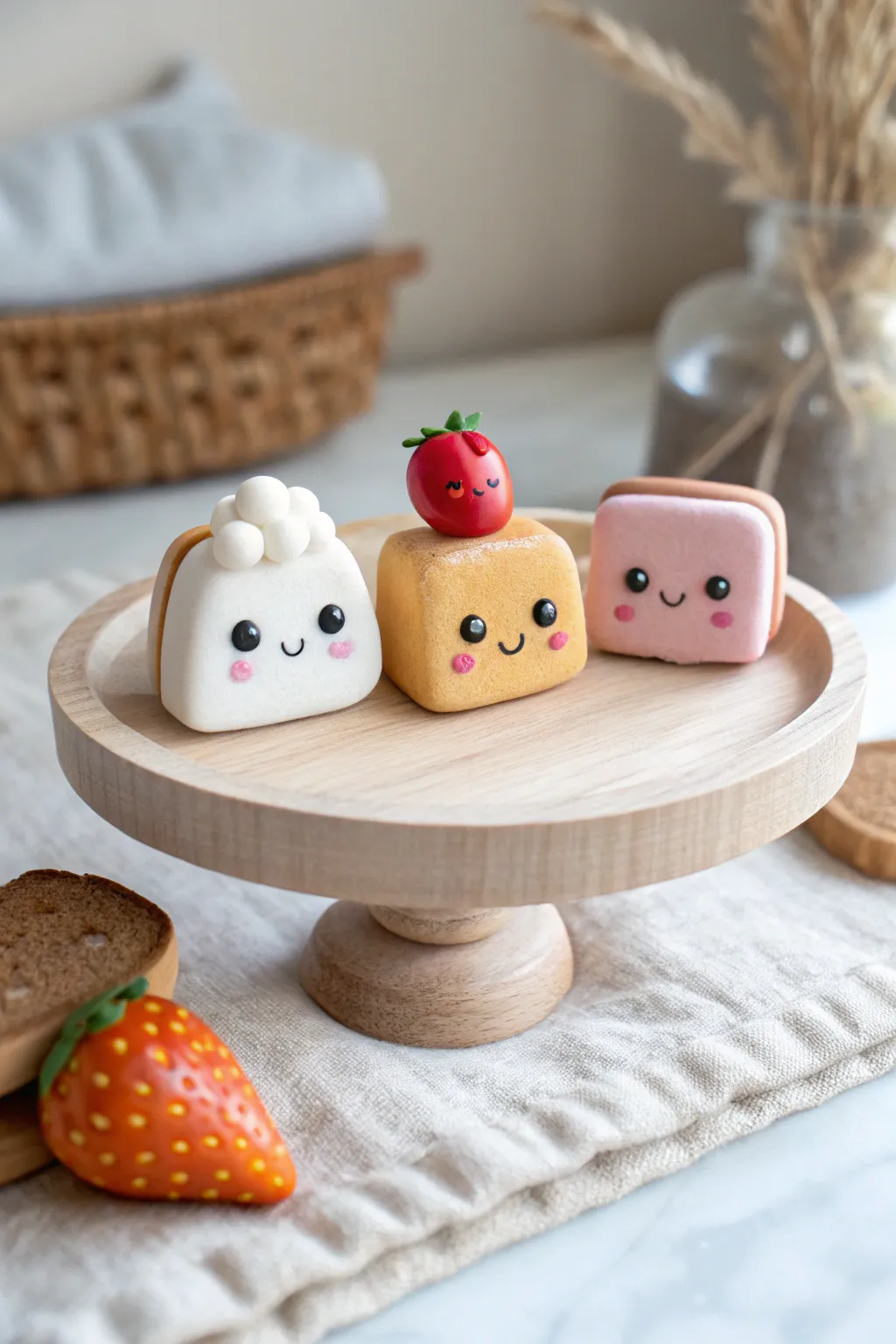 Three clay buddies, one simple face style, and fun mix-and-match dangly legs with tiny shoes