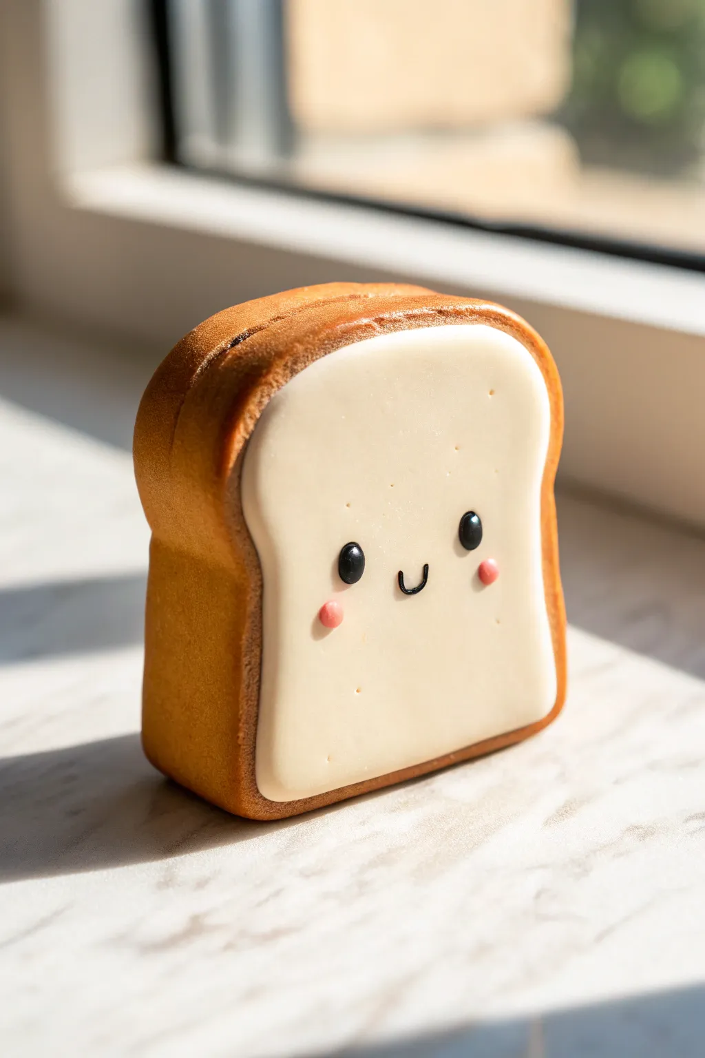 Happy little clay toast character idea: simple shapes, bold contrast, and cozy handmade charm