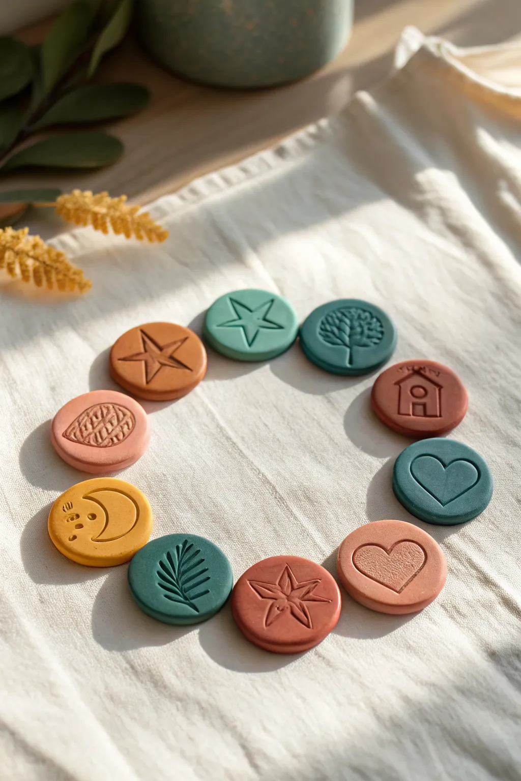 Mini clay story tokens kids can mix and match for endless pretend play adventures at home