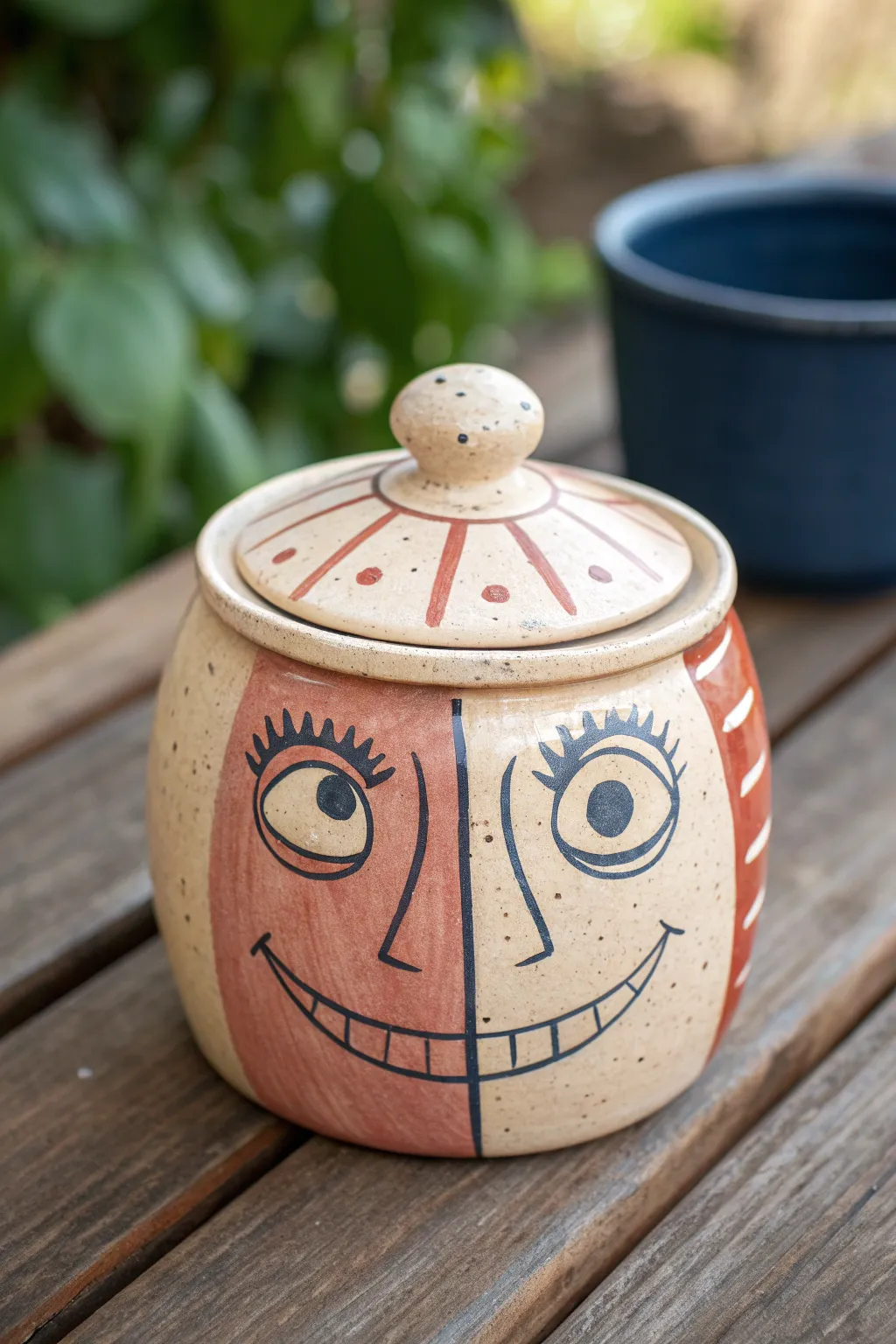 Sweet meets spooky in this split-face jar, minimalist form with bold, uncanny charm.