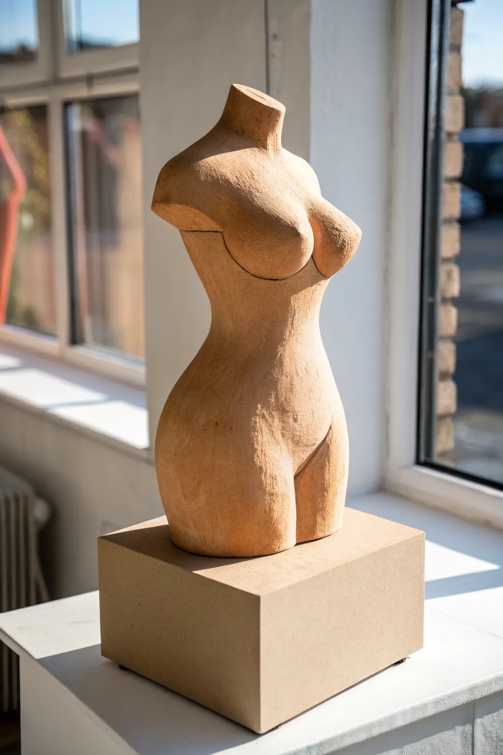 Soft, body-positive air clay torso on a clean base—minimal, warm-toned, and beautifully modern.