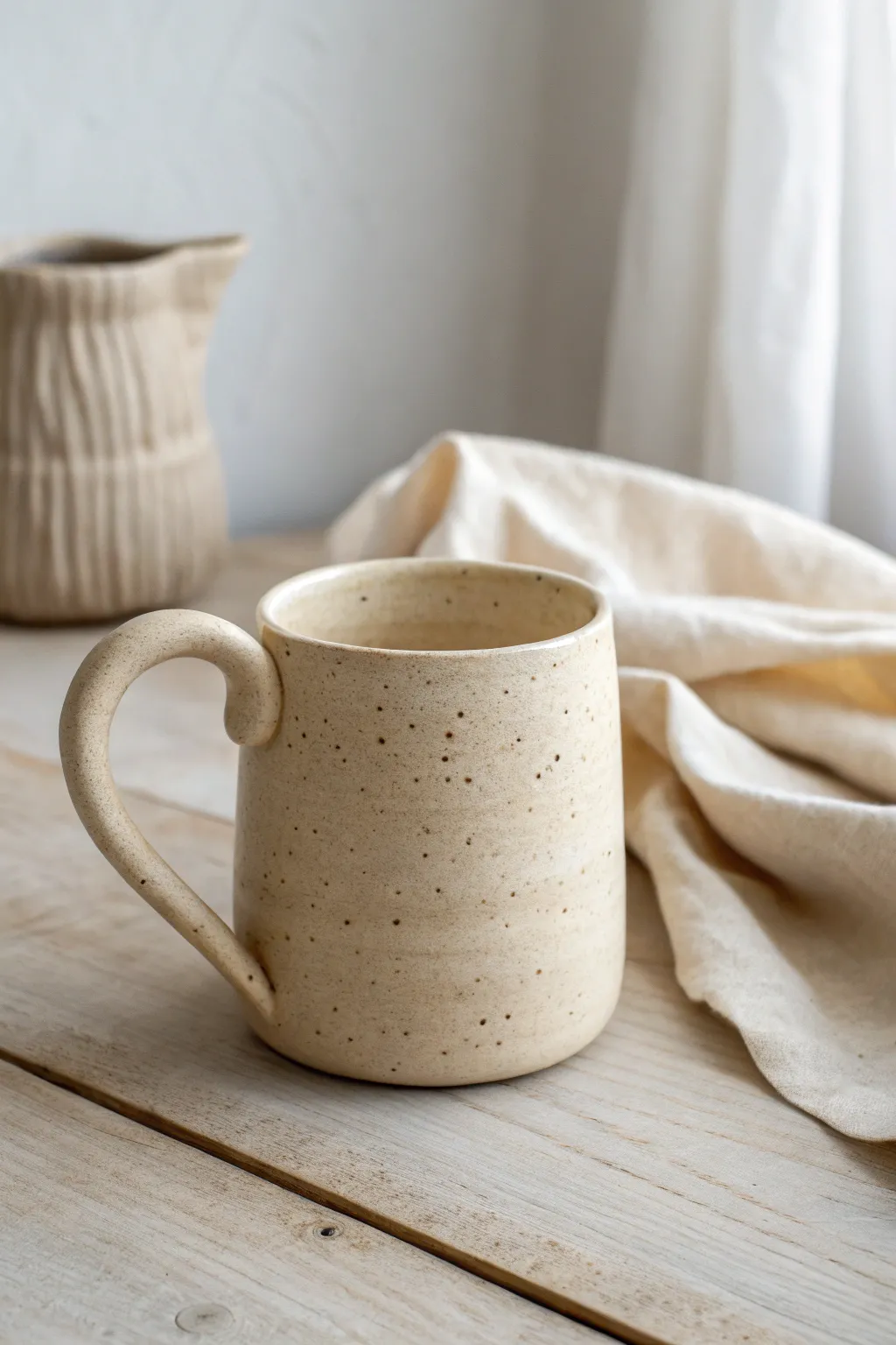 Sculpted creature handle mug idea: a chunky cat-tail grip that feels playful and beginner-friendly.