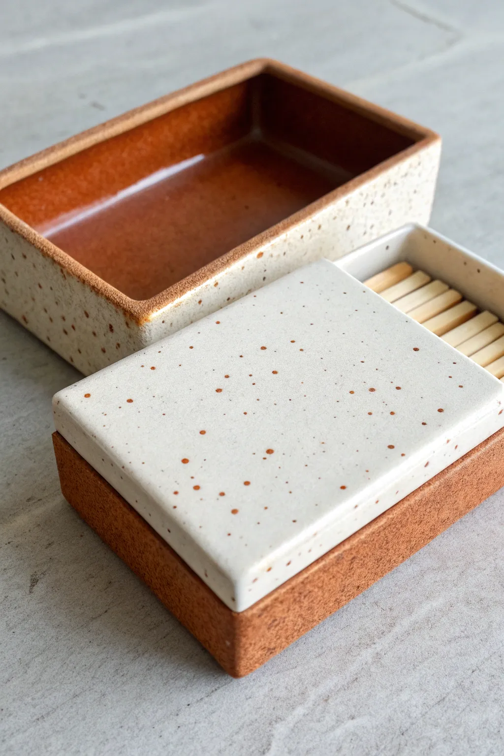 Matchbox-inspired sliding-lid slab box with a hidden compartment, minimal and handmade.