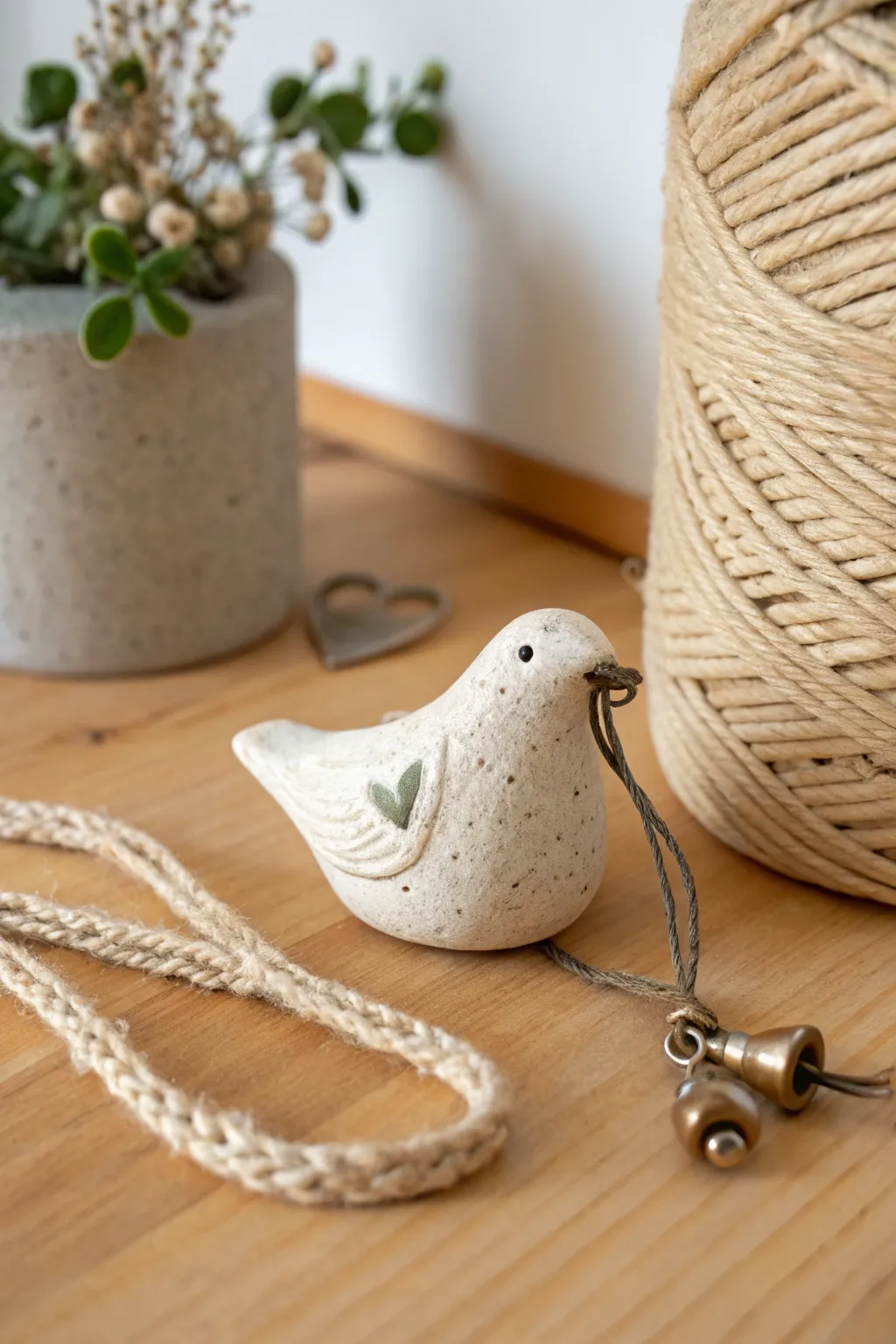 A sweet pinch-pot whistle with a tiny bell charm—simple, boho, and beautifully handmade.