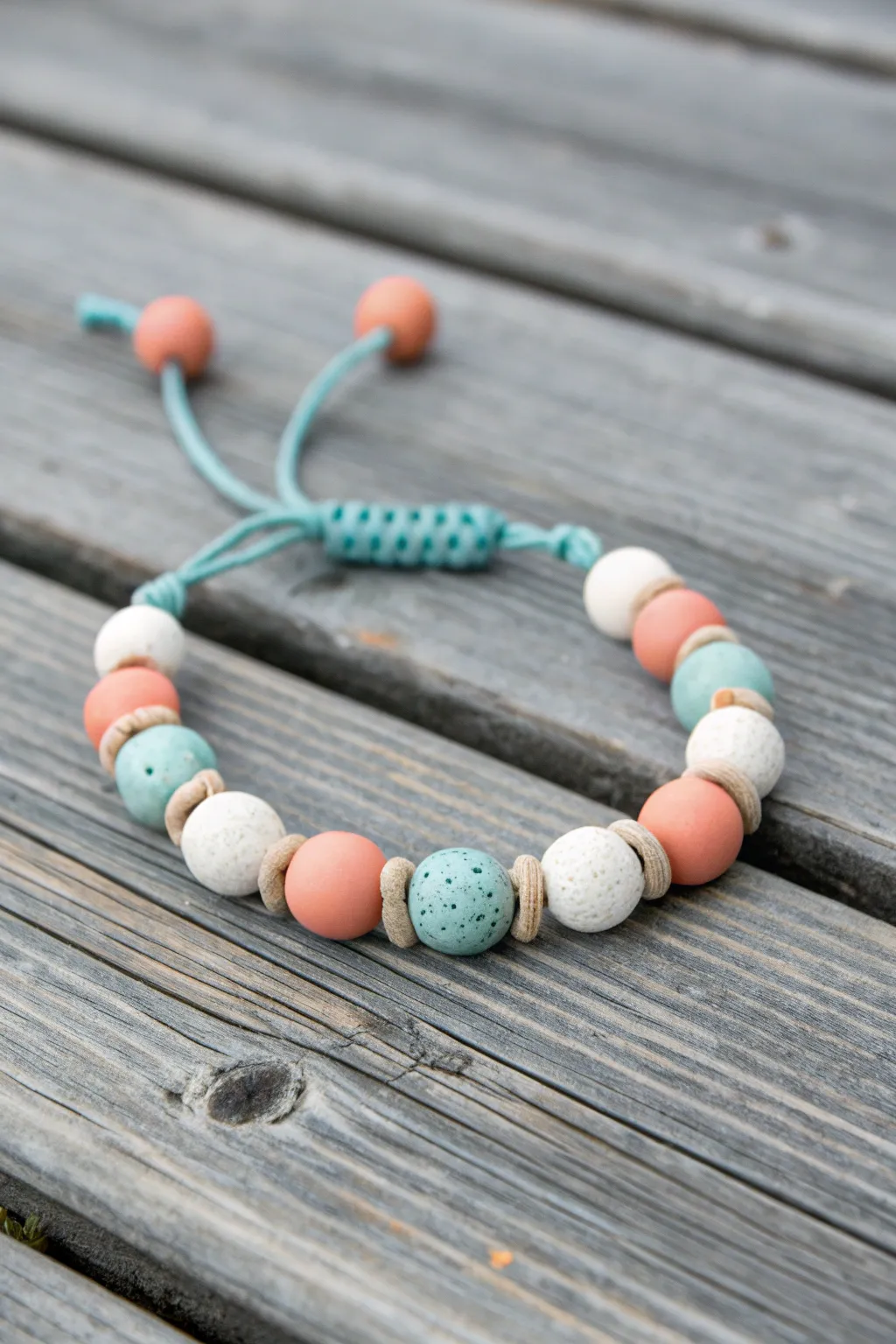 Braided cord meets sunny clay beads for an easy boardwalk bracelet with breezy summer charm.