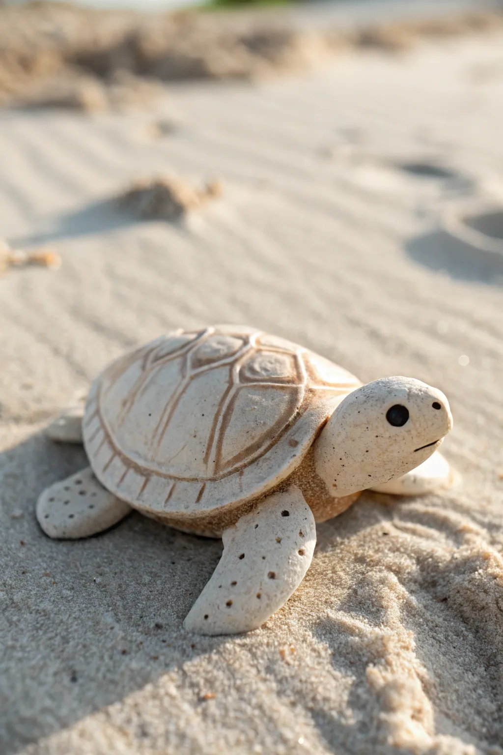 Make a sweet shell turtle with simple clay details for an easy beachy craft moment