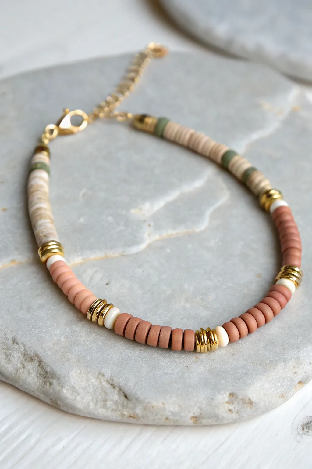 Metallic spacer rhythms in one heishi bracelet: three easy pattern recipes with a clean boho feel