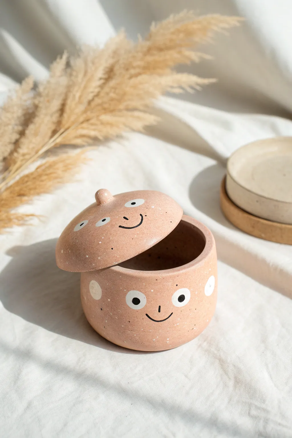 Goofy creature trinket box with surprise lid, a sweet silly clay idea for tiny treasures