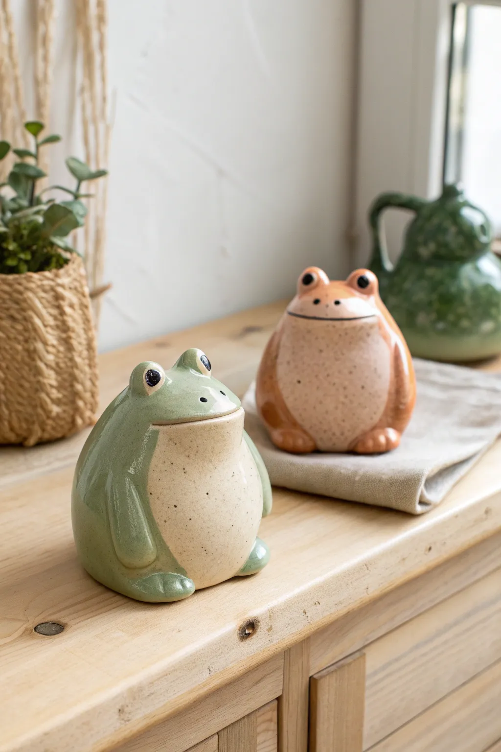 Matching desk buddy animals for best friends in two cozy colorways, simple and adorable.