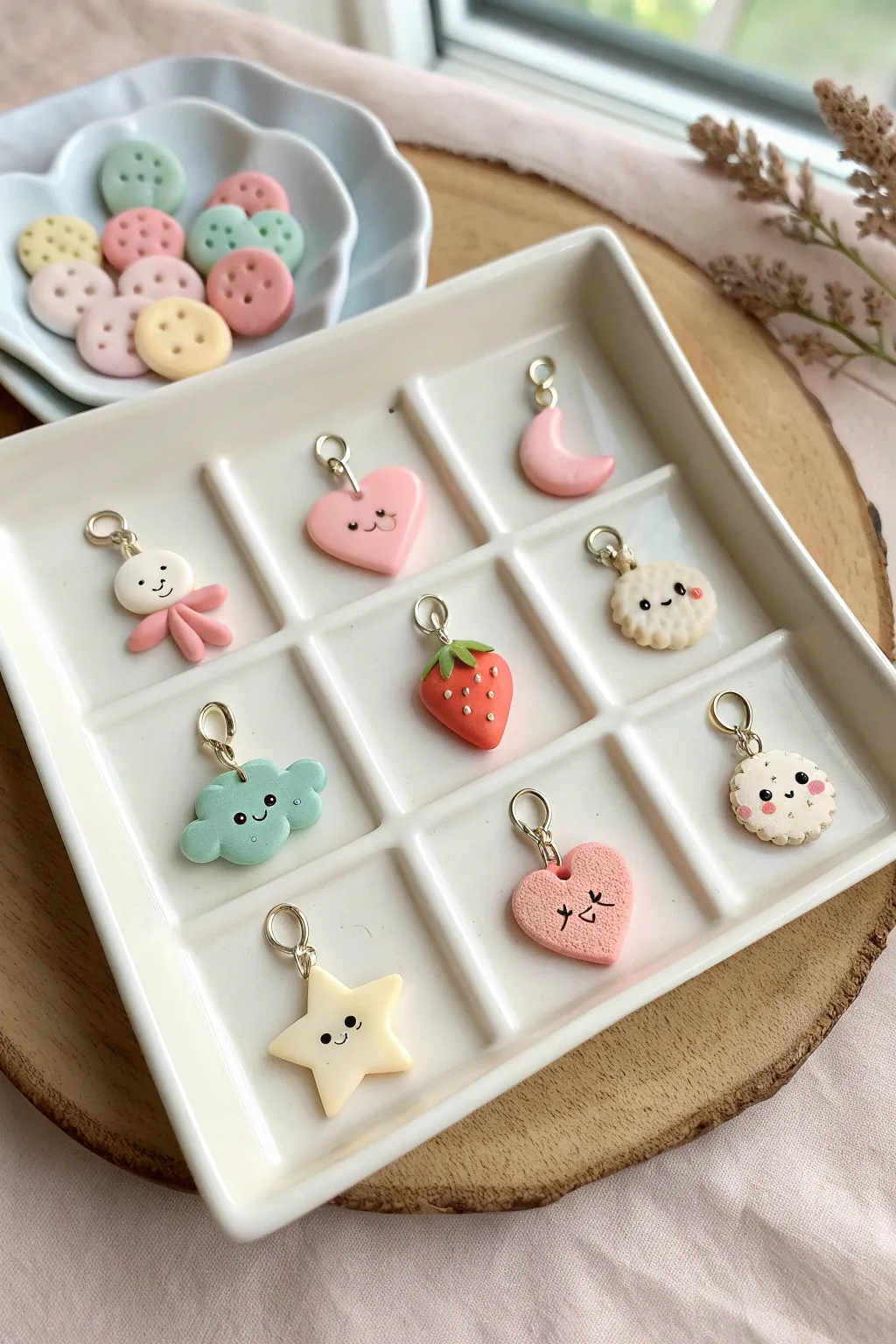 Create a sweet matching set of pastel kawaii clay charms to collect, gift, and display.