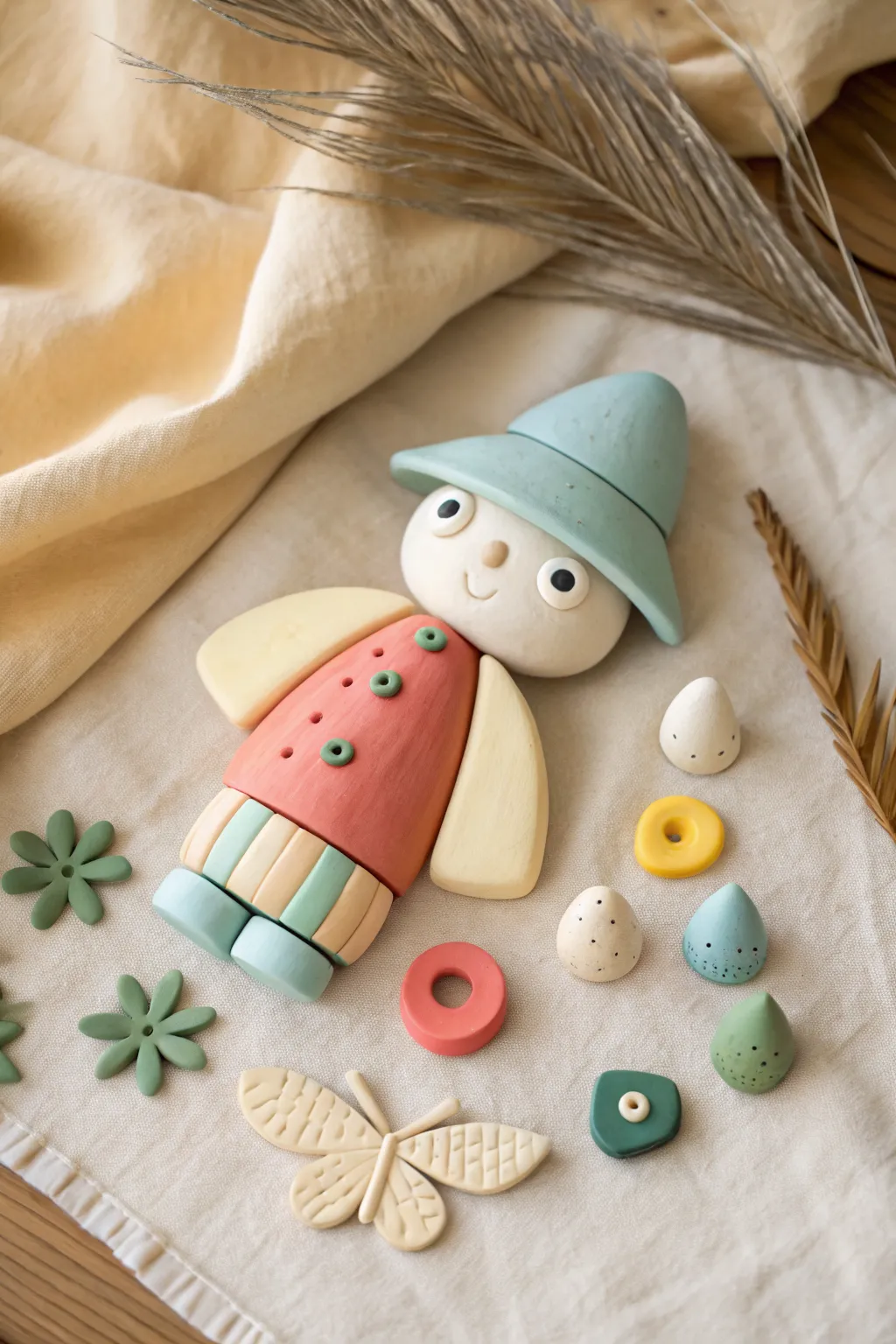 Mix-and-match clay figure squad: cute modular heads, bodies, and accessories kids can swap