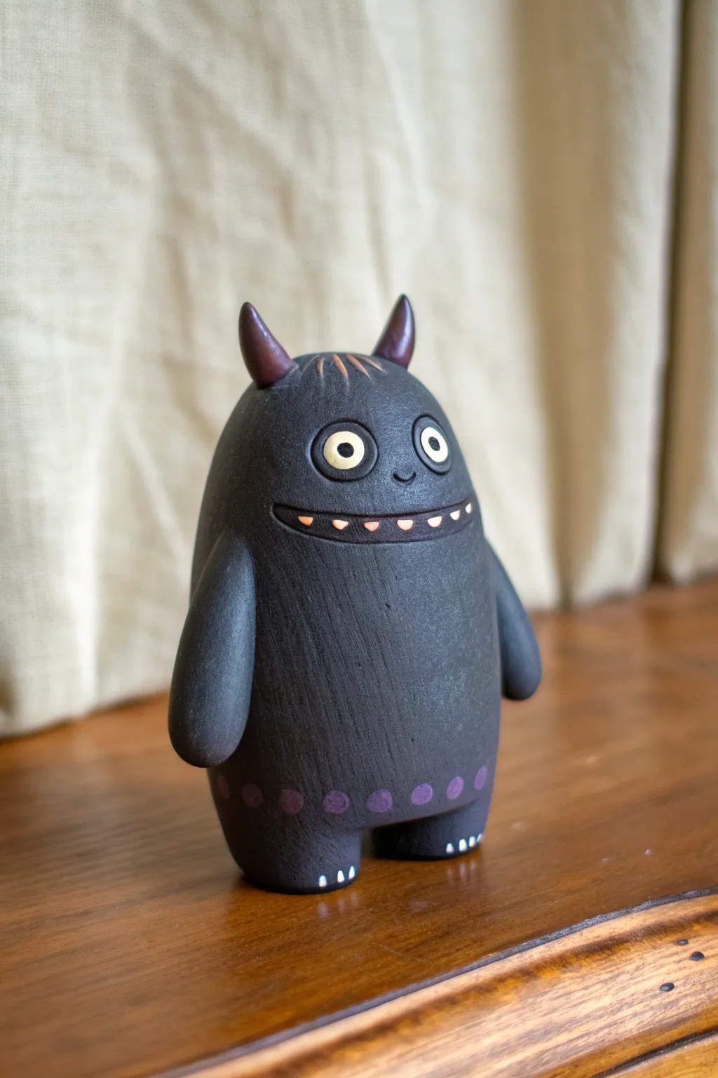 Create a cozy night monster with gradient skin and subtle glow eyes for a moody modern shelf.