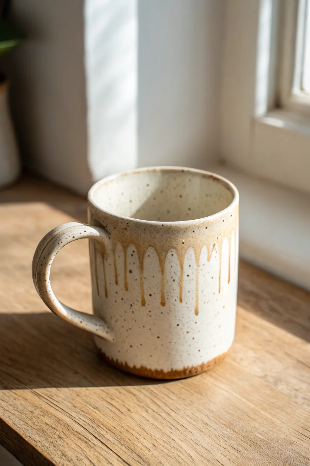 Faux drippy glaze edge mug design, simple to copy, minimalist and warmly handmade