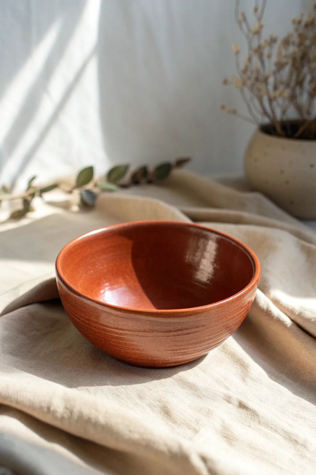 Burnished red clay mini bowl with a natural shine, simple and earthy for easy DIY pottery ideas.