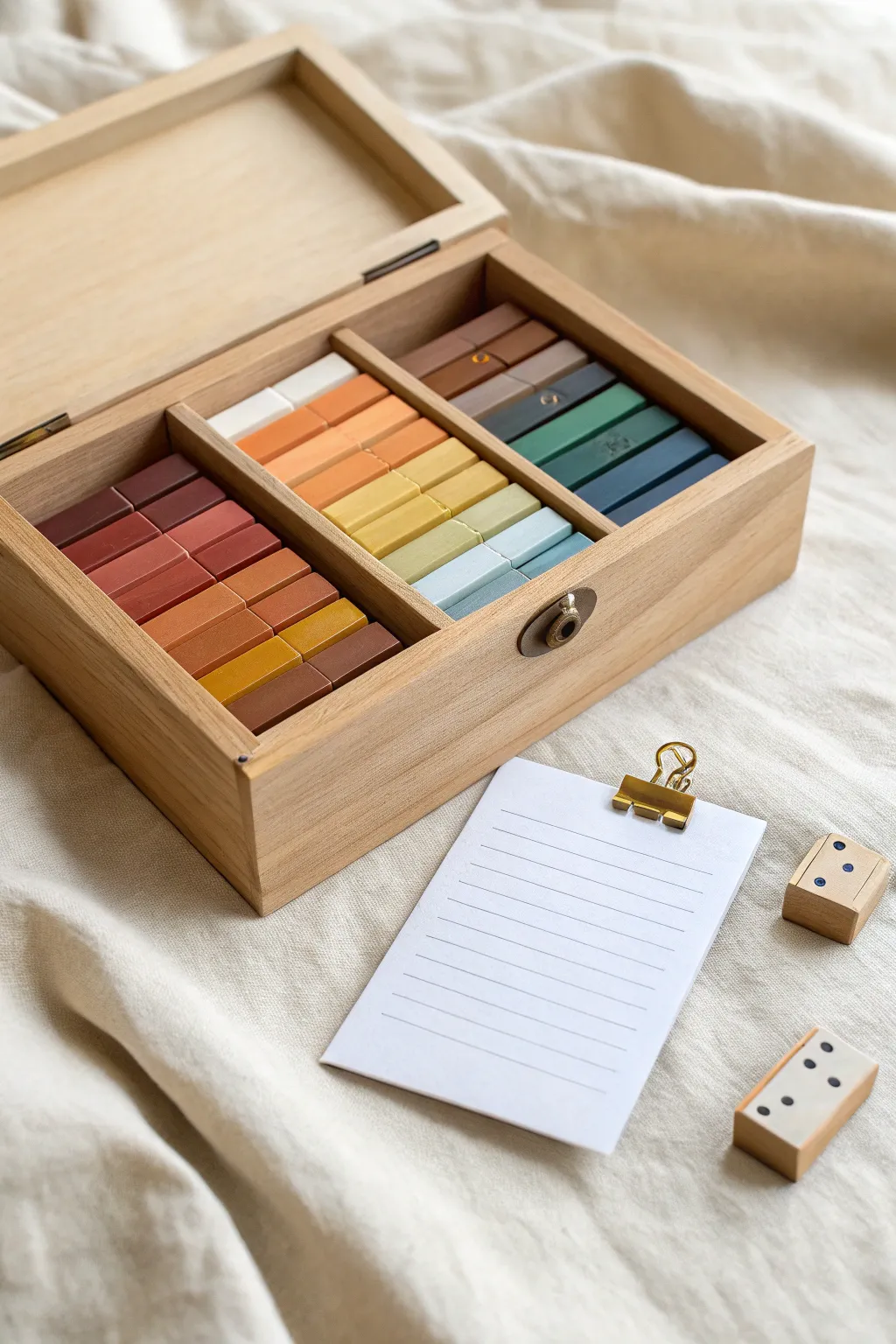Keep polymer clay colors organized with a drawer and quick-check list for instant inventory.
