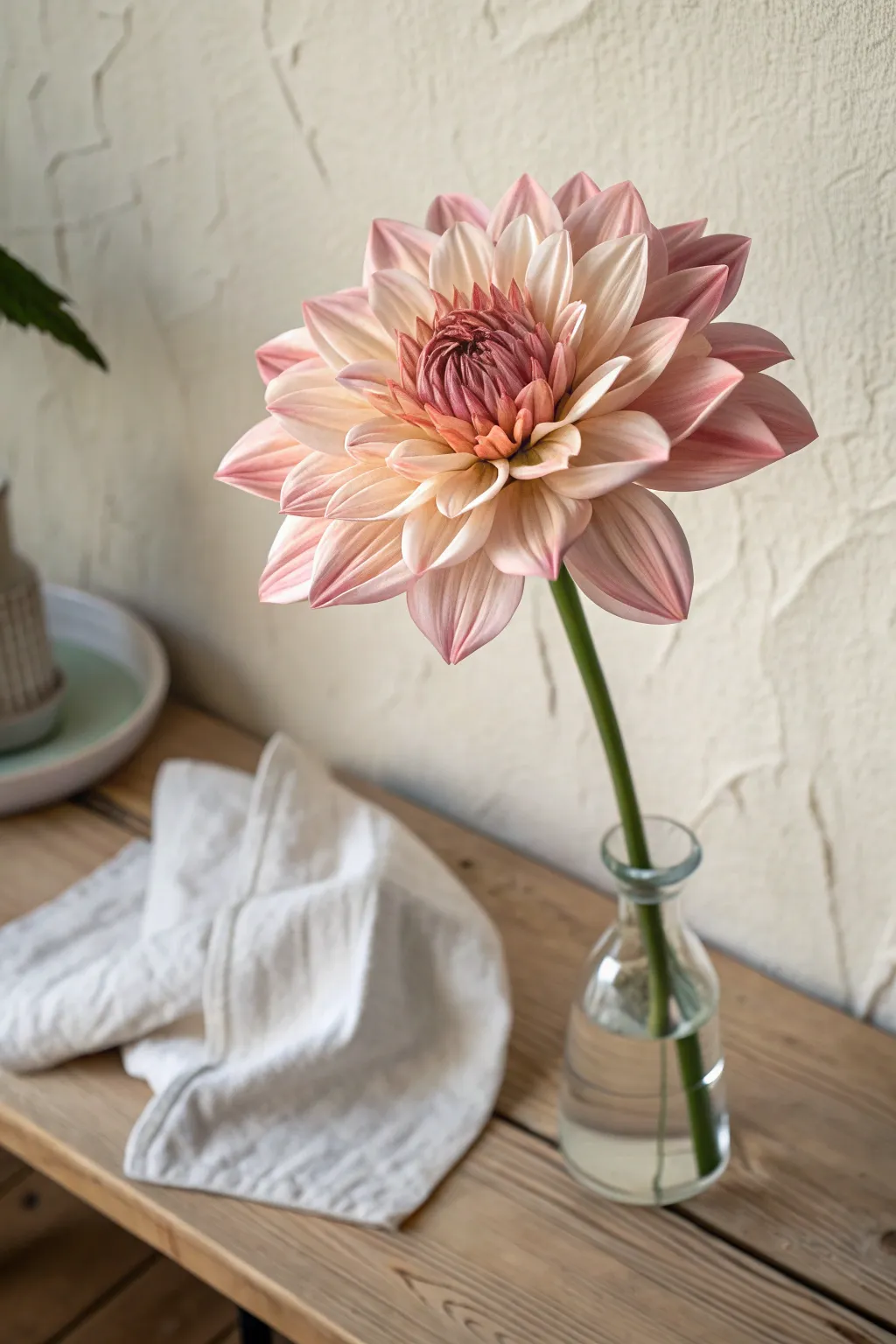 Soft ombre clay petals in a minimalist vase for an easy painted-look bloom anyone can make