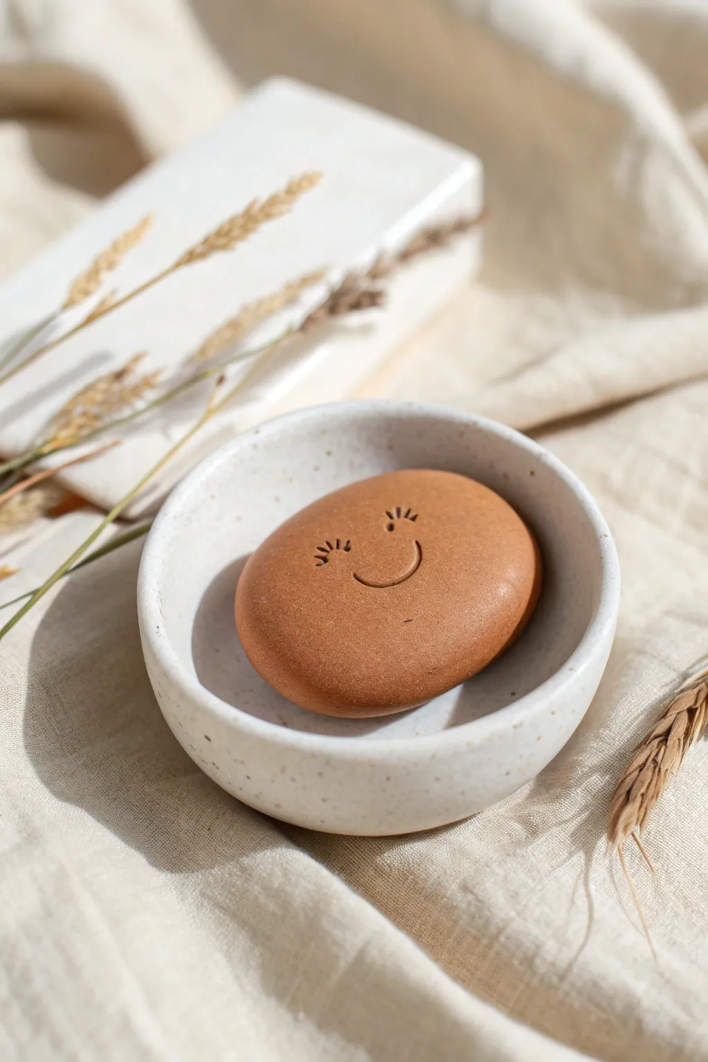 Make this tiny smiley worry stone in minutes, minimalist and soothing for pockets and purses.