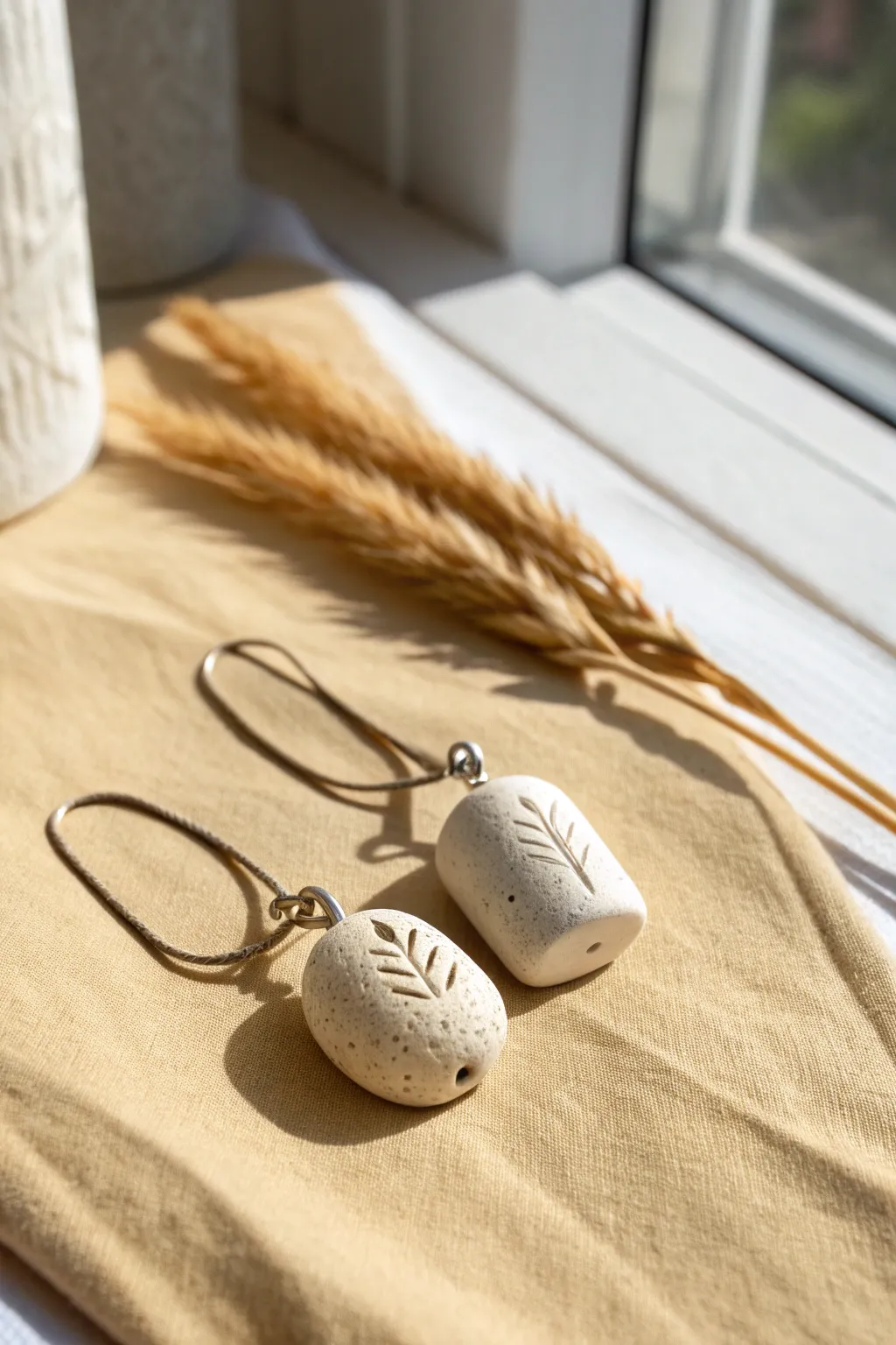 Chunky matching clay capsule charms, simple boho-minimal keepsakes for you and your friend.