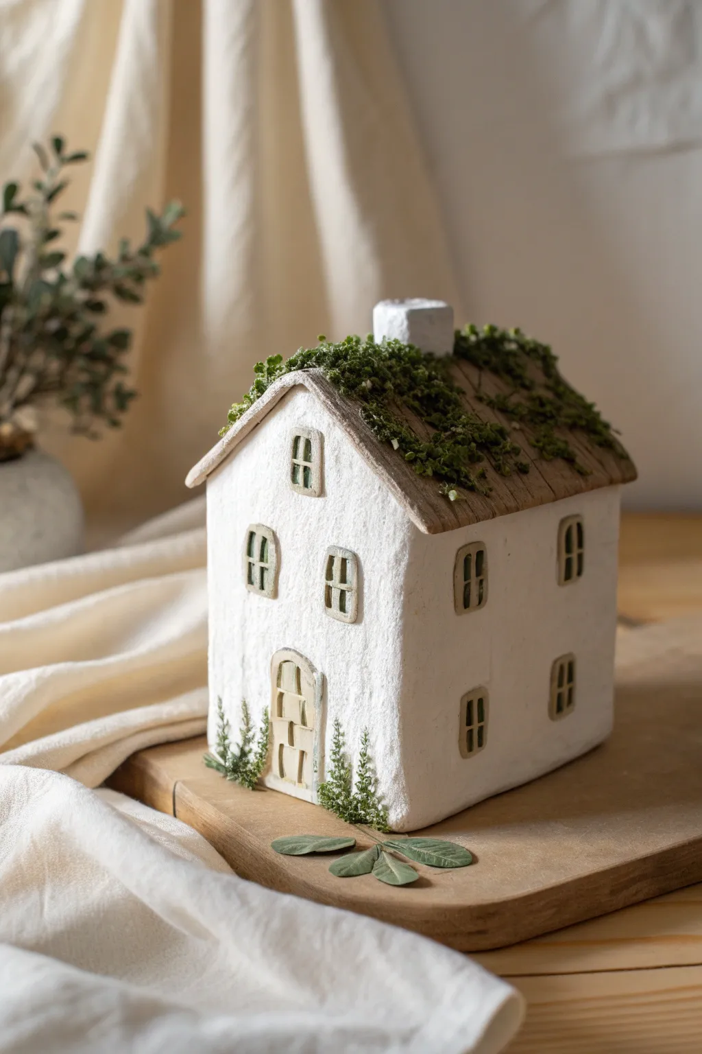 Rooftop Garden House: a simple clay mini home with fresh greenery for cozy boho decor
