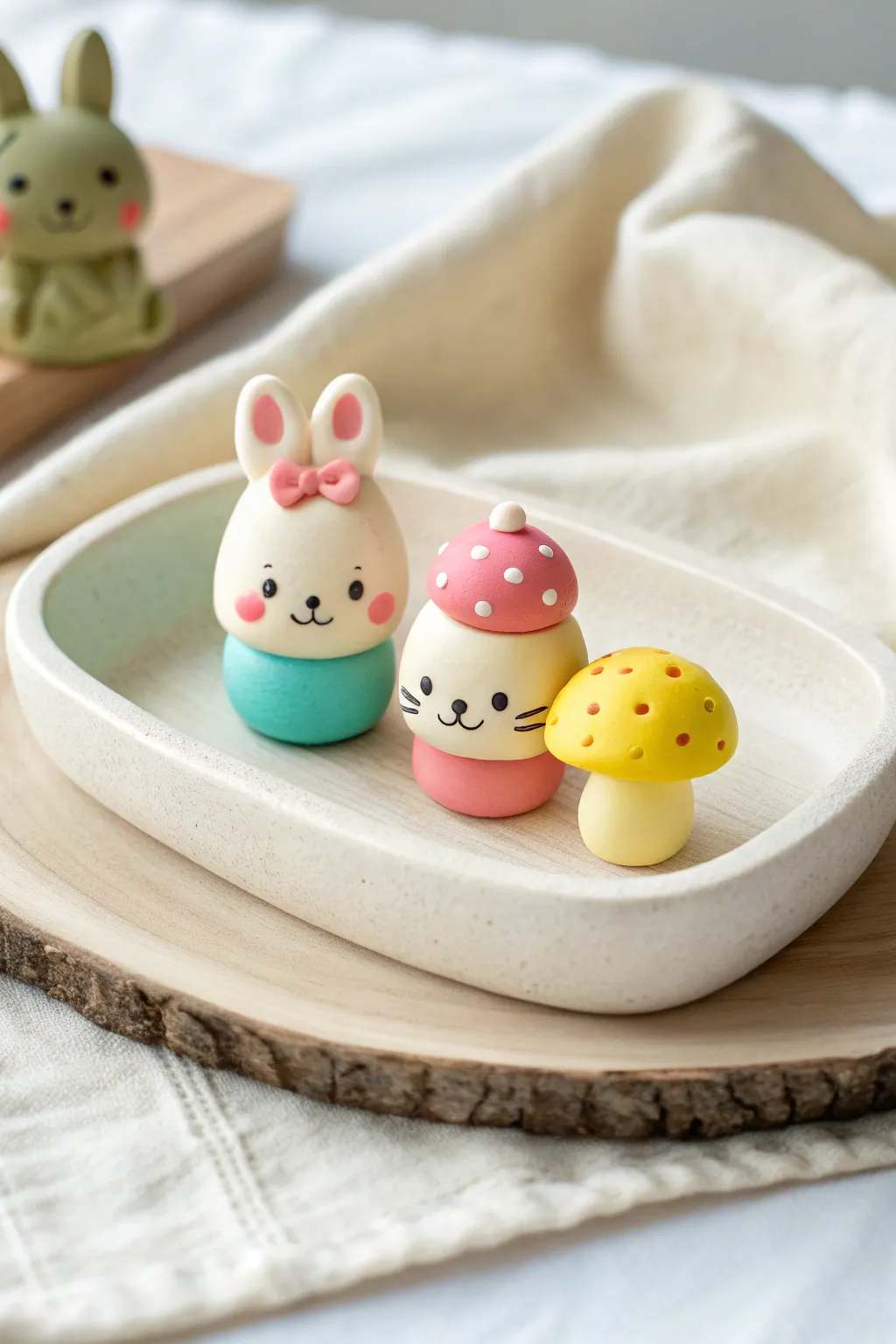 Playful tiny clay mashups in bold colors, perfect inside joke date night keepsakes