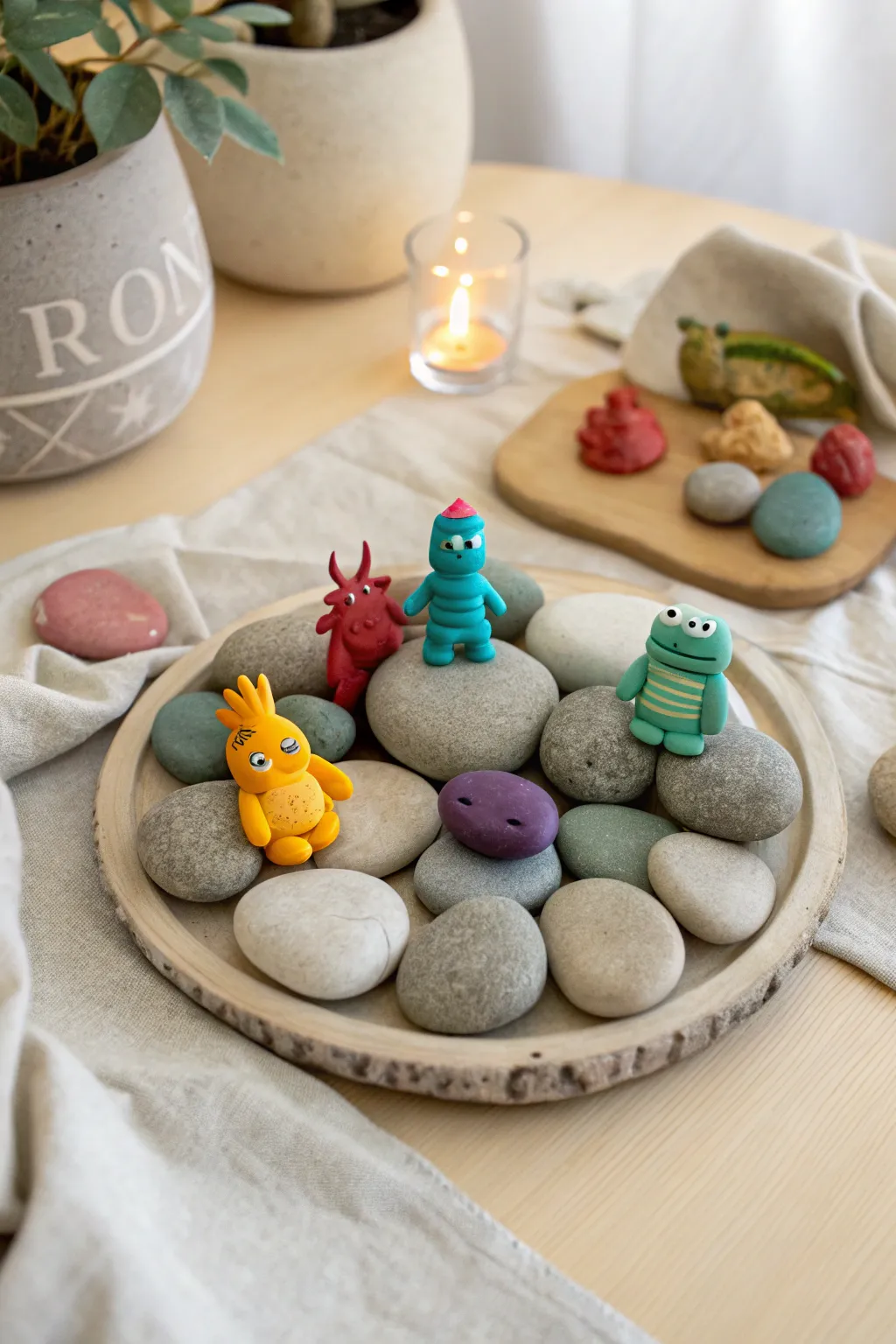 DIY story stones: cute clay characters kids can move, mix, and invent endless adventures with
