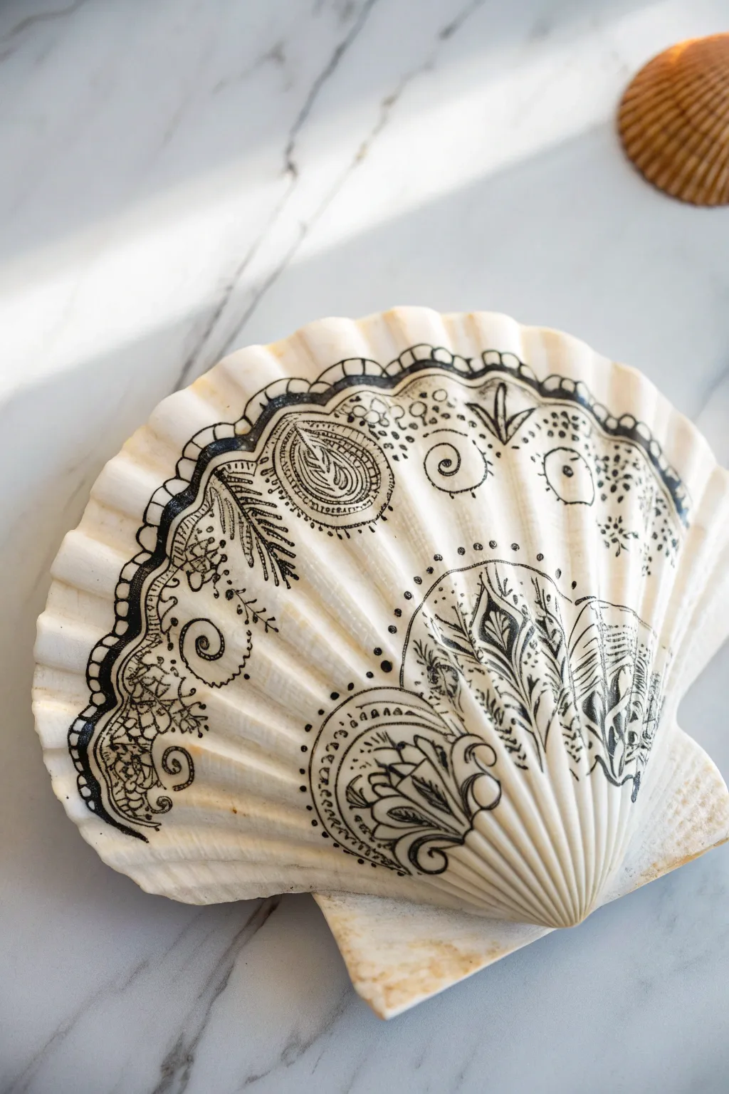 Transform simple shells into art with meditative ink doodles. A perfect relaxing DIY project! 🐚✨