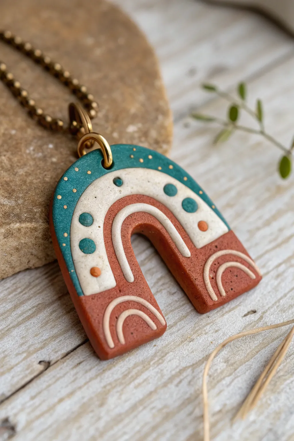Close-up of a bold polymer clay charm with tiny embedded inlays for instant wow detail.