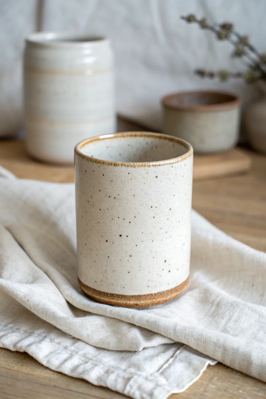 Simple slab-built straight tumbler with crisp lines and a calm, minimalist Scandinavian feel