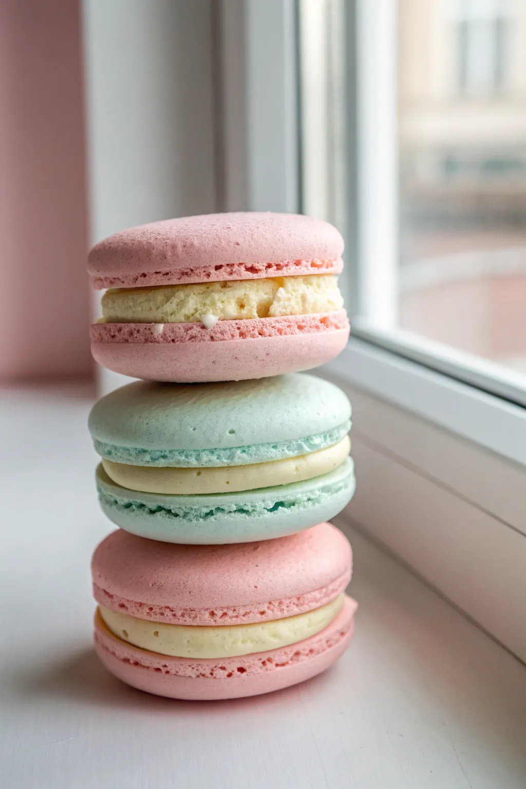 Mini foam clay macaron stack in soft pastels, perfect for cute minimalist decor and gifting.