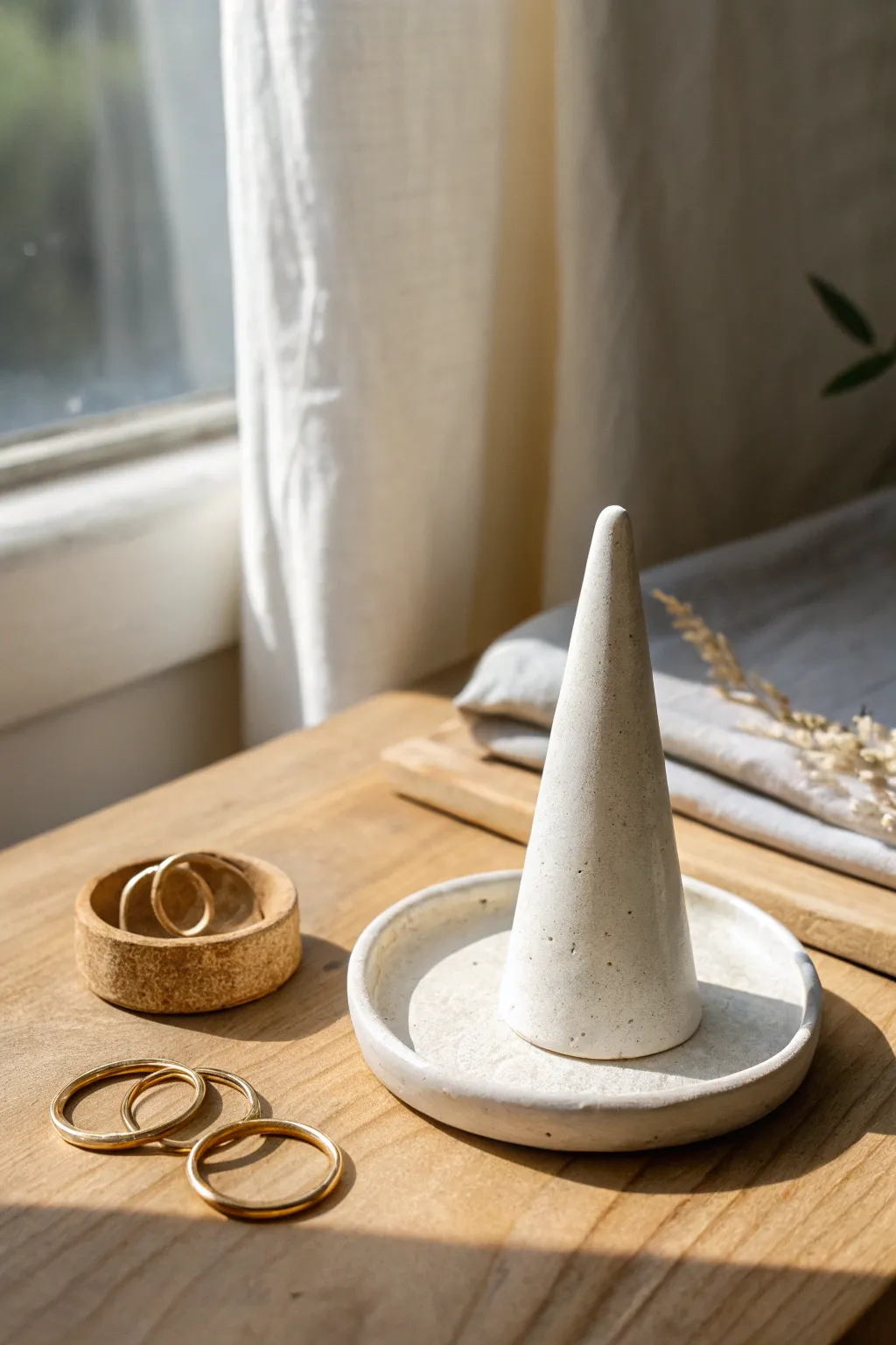 Minimalist matte ring cone with simple soap dish styling for calm, crafted Scandi vibes