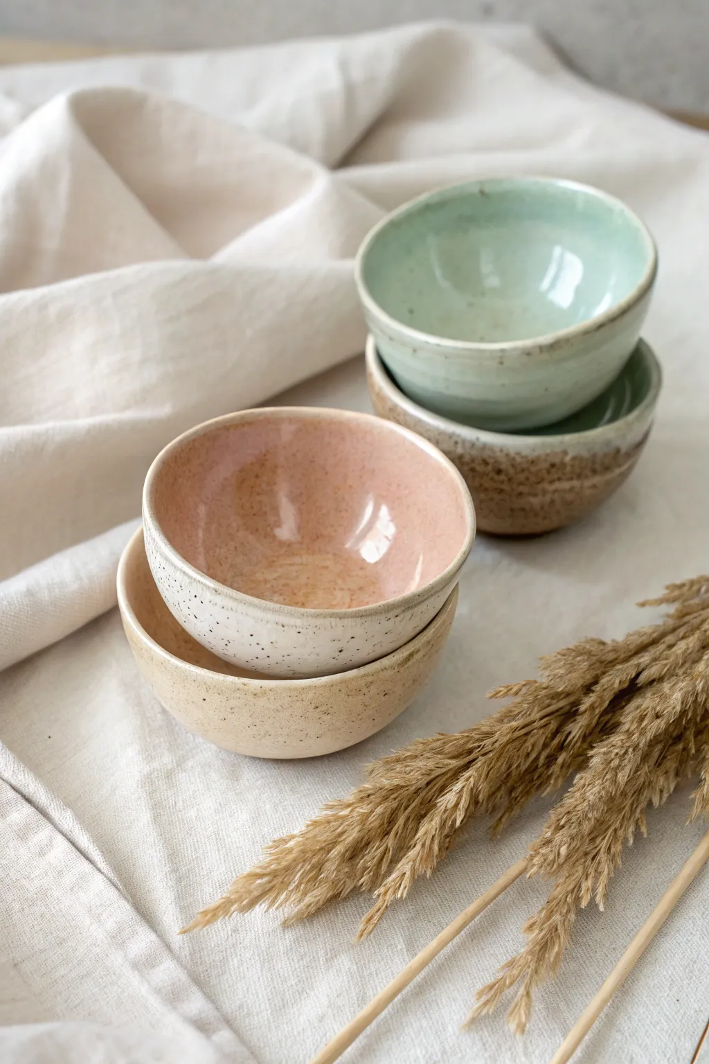 Cozy brush-on glaze layers in four coordinating hues, softly variegated and beautifully minimal.