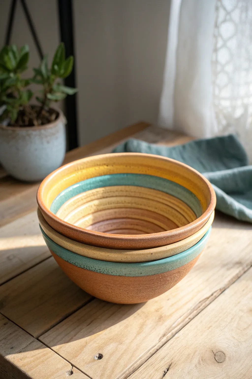 Bright coil snake mini bowl in bold colors, easy kid craft with clean boho vibes.